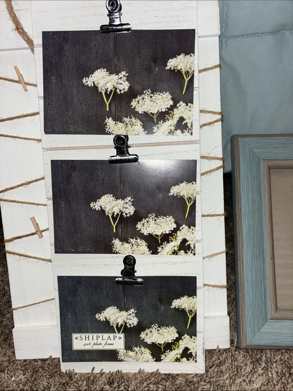 Photo Frame Bundle Teal Blue White Wood